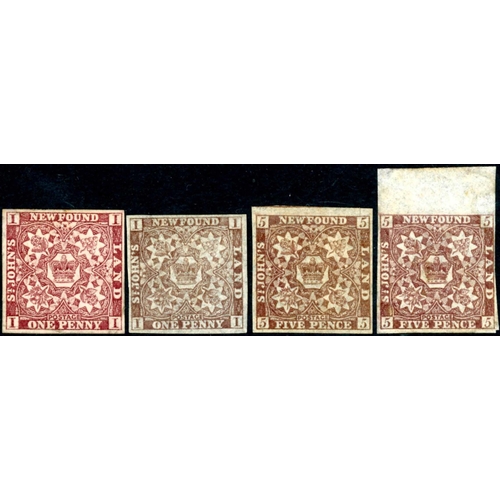 2250 - 1857-64  ISSUES WITH 1d BLOCK & 3d PAIR: A v. fine mint group of 1d (6, various shades) inc. block o... 