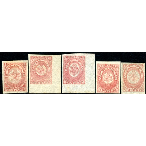 2254 - 1860-64 MINT ISSUES: Part set of eight different values (missing 8d), the 6d value unmounted mint , ... 