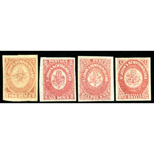 2255 - 1860-64 MINT/UNUSED GROUP: Includes 1d brown (shade), 3d green, 5d red-brown (shade), 2d rose-lake (... 