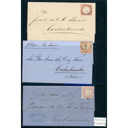 2293 - EARLY STAMPED COVER COLLECTION: 1859-72 range of covers, all but one with various imperf. frankings.... 