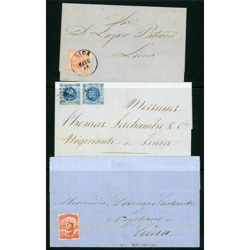 2293 - EARLY STAMPED COVER COLLECTION: 1859-72 range of covers, all but one with various imperf. frankings.... 