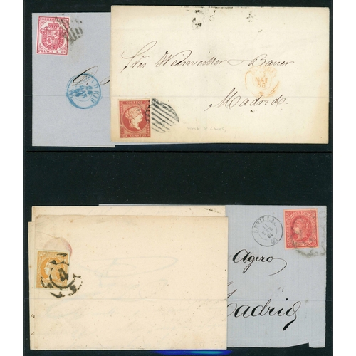 2305 - EARLY IMPERF. COVER GROUP: Includes trio of 1850 items (a front and two wrappers) each with a single... 