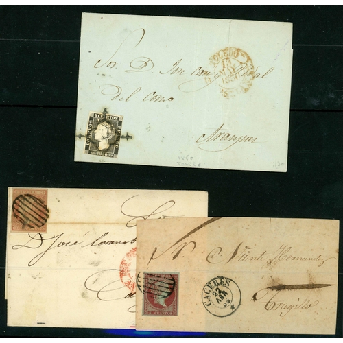 2305 - EARLY IMPERF. COVER GROUP: Includes trio of 1850 items (a front and two wrappers) each with a single... 