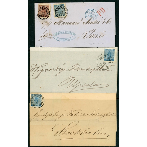 2306 - 1858-72 ISSUES ON COVERS, PIECES, ETC.: Small group inc. 17 Jun. 1869 cover (roughly opened and torn... 