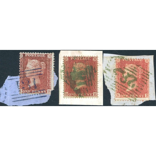 2354 - PERF. 1d RED & 2d BLUE RANGE INC. SHADES & COLOURED CANCELS - 1d red inc. C6 lettered HD unused no g... 