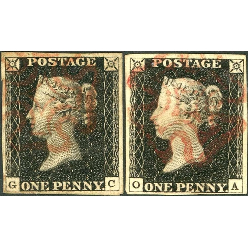 2400 - PLATE 3 - GC & OA - good used examples with four margins and red MX, GC with minor wrinkling. (2)