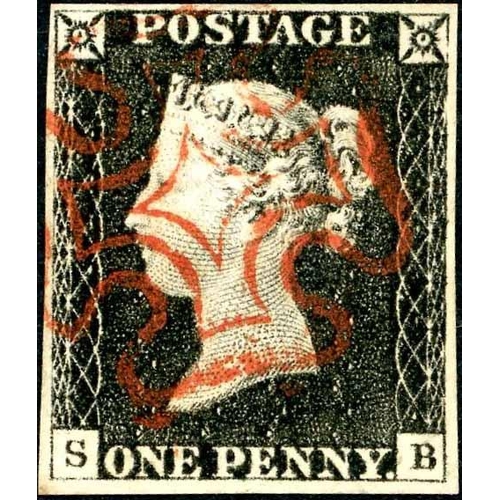 2403 - PLATE 3 - SB - very fine with four margins and neat red cancel.