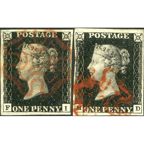 2425 - PLATE 5 - FI & MD - fine or good used examples with four close to good margins and red MX. (2)