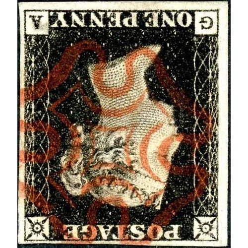 1009 - Plate 1a - GA - WITH INVERTED WATERMARK - very fine with four good to large margins, neat red MX. In... 