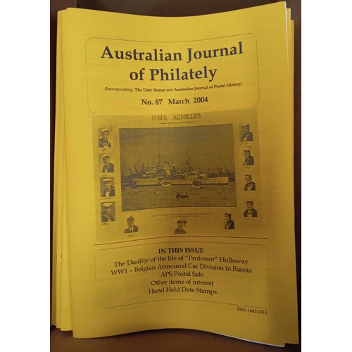 104 - AUSTRALIA: Two boxes of publications on postmarks and postal history inc. 'Australian Numeral Cancel... 