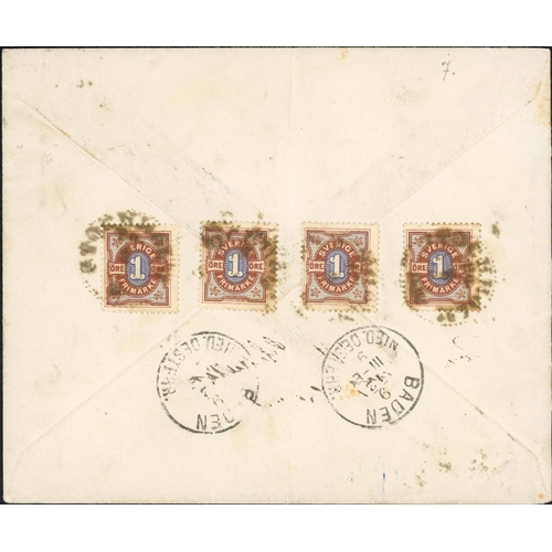 1135 - 10 & 12 ÖRE PRE-STAMPED ENVELOPES; Range on annotated leaves inc. 1874 12öre envs. to Norway ex Goth... 