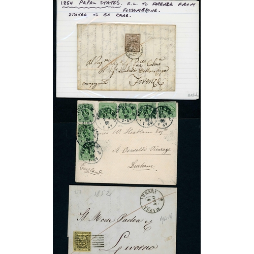 131 - PAPAL STATES & EARLY GERMANY: 1852-98 group of cards & covers inc. four covers with Papal States fra... 