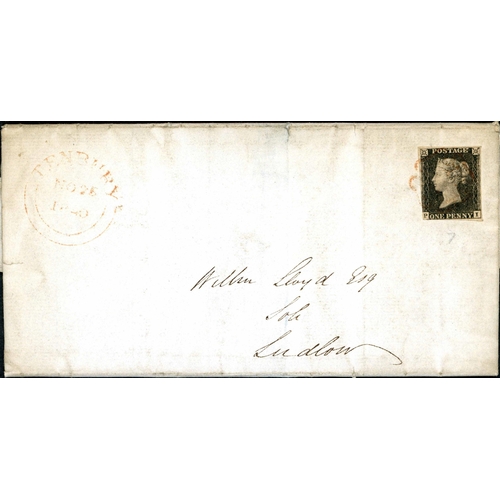 1347 - PLATES 7 & 8 - DUO OF COVERS EX TENBURY - Nov. 1840/May 1841 pair of ELs to Ludlow with PI plate 7 b... 