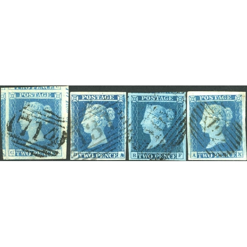 1381 - PLATES 3 & 4 - NUMERAL CANCELLED GROUP - generally fine four margins with some very fine examples in... 