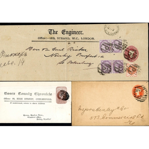 1545 - MOSTLY QV COLLECTION ON PAGES - covers, stamps and pieces; the covers include unusual? Oct. 1854 pri... 