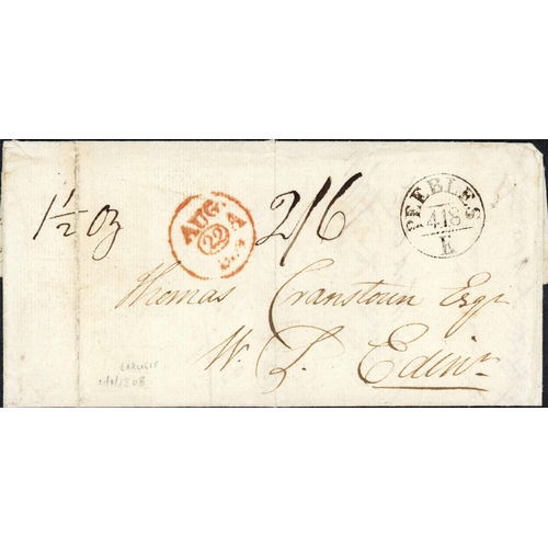 1653 - MOSTLY 18th/19th CENTURY PRE-STAMP MAIL TO & FROM EDINBURGH; Range on annotated leaves & loose inc. ... 