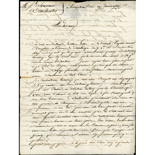 177 - ** THE 7 YEARS WAR - FOURNIER CORRESPONDENCE - EX NEWLY FREED P.O.W. TO WINCHESTER P.O.W. CAMP; 19 J... 