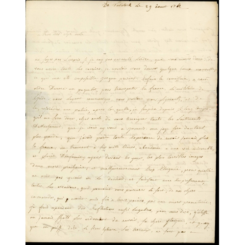 187 - ** THE 7 YEARS WAR - FONTENILLE CORRESPONDENCE - EX P.O.W. ON PAROLE IN TAVISTOCK REF. IMMINENT RELE... 