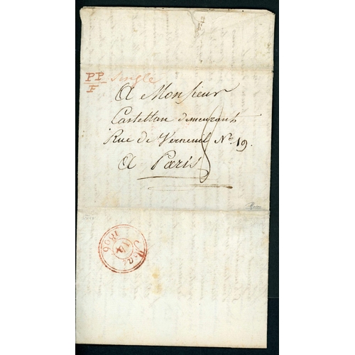 210 - ** CREDITON (DEVON) - COVER EX POST-TRAFALGAR P.O.W. ON PAROLE ENDORSED 