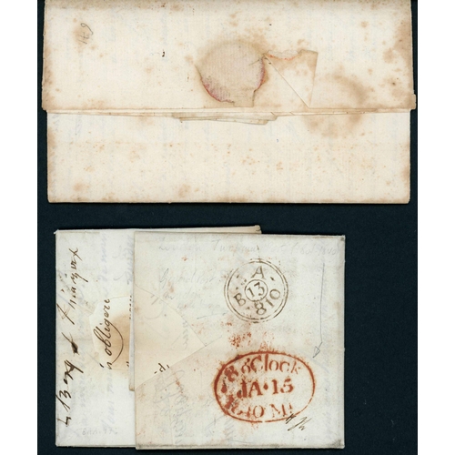 338 - ** EMIGRE SMUGGLED LETTER + RARE SPANISH MERCHANT'S LETTER EX BAYONNE TO LONDON; 12 Aug. 1800 EL (so... 