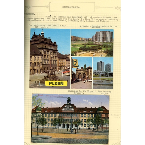 359 - CZECHOSLOVAKIA POSTCARD COLLECTION: Used and unused, in two albums, with some early (1910s) material... 