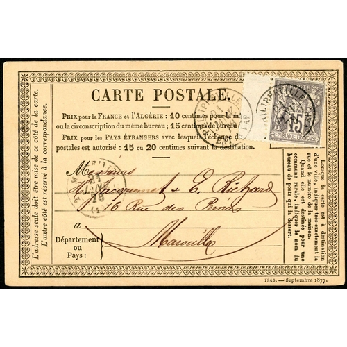 391 - PHILIPPEVILLE/MARSEILLES STEAMSHIP MAIL; Range with May 1874 EL to Marseilles franked 25c, June 1875... 