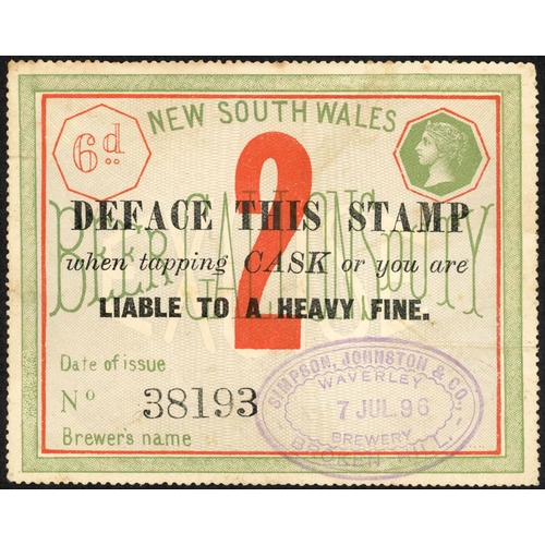 408 - REVENUE RANGE; Extensive group with NSW 1866 QV Stamp Duty to £1, KEVII to 10/-, 1929/50 to £10, 189... 