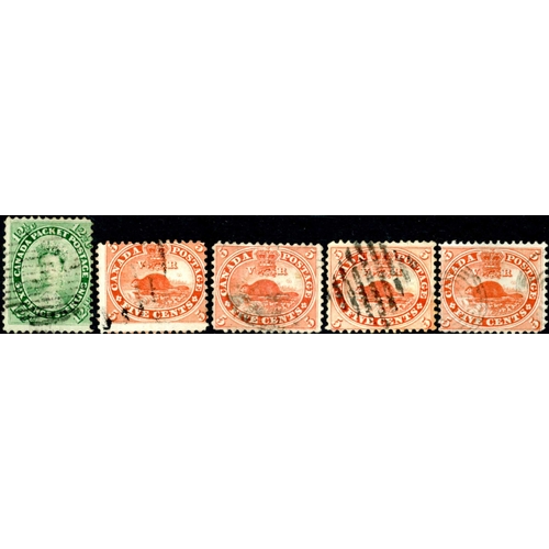 498 - 1859 5c & 12½c GROUP: Quartet of 5c Red 