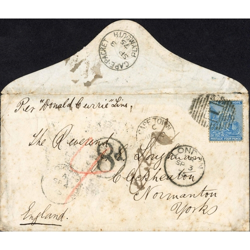 518 - POSTAGE DUE PACKET LETTER WITH DATESTAMP APPLIED IN ERROR; 10 Aug. 1875 env. (faint toning) to Engla... 