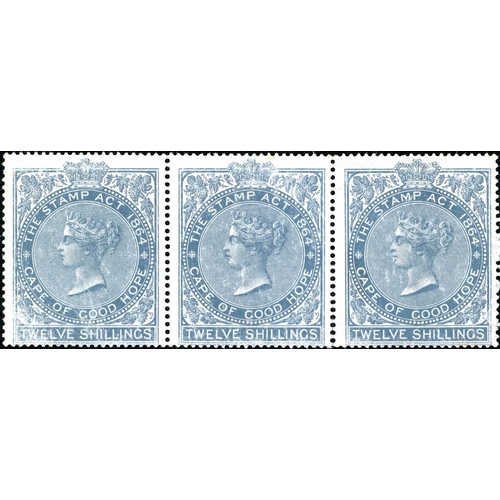 520 - REVENUES - mostly Stamp Act 1873 inc. 12/- mint strip of three, 1878 to £2, 1885 to 10/-, 1898 to £5... 