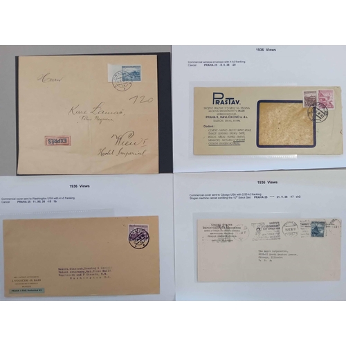 546 - 1936-37 VIEWS & 1968-75 COATS OF ARMS: A full box file containing two studies of stamp issues on dis... 