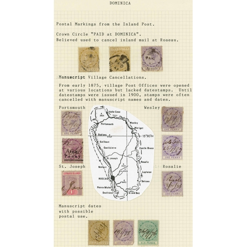 571 - QV - QEII VILLAGE CANCELS; Range on annotated leaves in binder inc. 