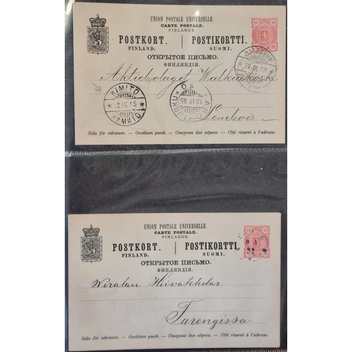 578 - RUSSIAN FINLAND POSTAL STATIONERY COLLECTION: Two binders housing a collection of c.1885-1908 Postal... 