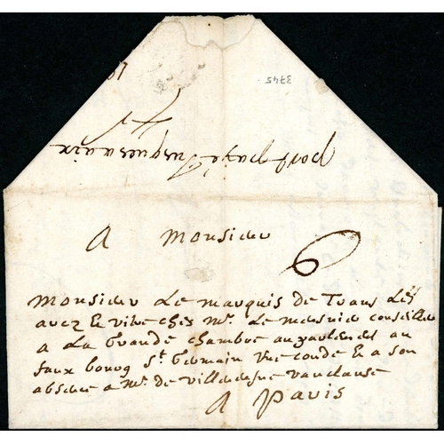 588 - EARLY MANUSCRIPT PAYMENT ENDORSEMENT; 27 Oct. 1687 EL (minor faults) to Paris ex Draguignan endorsed... 