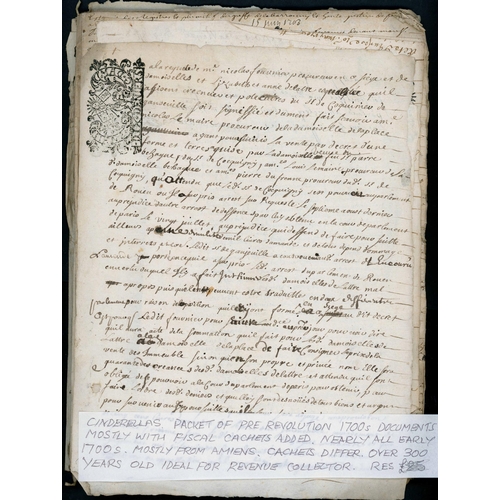 589 - ** EARLY MISCELLANY OF MILITARY MAIL, 18th C. DOCUMENTS, CINDERELLAS, ETC: Group including packet of... 