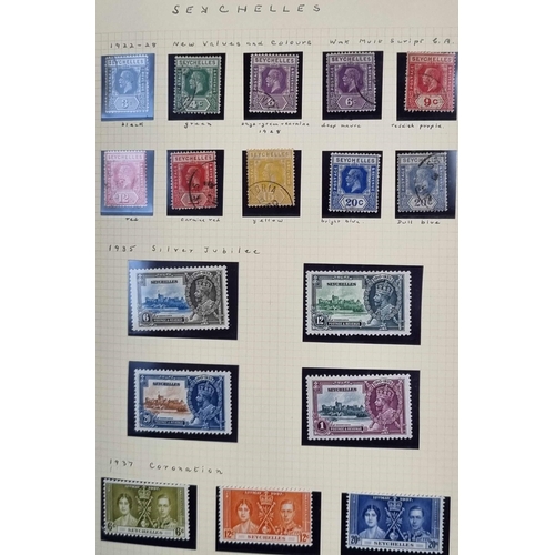 59 - MAURITIUS & SEYCHELLES: Stockbooks, album & loose leaves with QV - QEII mint & used ranges from thes... 