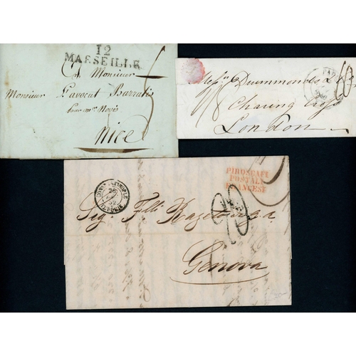 594 - PRE-STAMP/STAMPLESS COVER SELECTION: Group of twenty c.1801-1850 covers, all to French destinations ... 