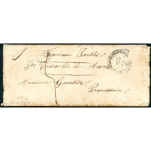 607 - MILITARY OCCUPATION OF ROME 1849-66; Pair with small 24 Dec. 1852 unfranked env. (with contents; 20 ... 