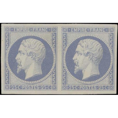 625 - ESSAYS & REPRINTS - Imp.pair c.1864 in fugitive ink (blue, 0c). Also c.1862, 'Sir Roland Hill' repri... 