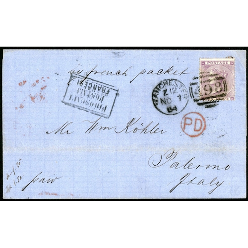 626 - MAIL TO OR FROM ITALY ON THE MARSEILLES-MALTA/ALEXANDRIA/CONSTANTINOPLE LINES - Quartet with 7 Nov. ... 