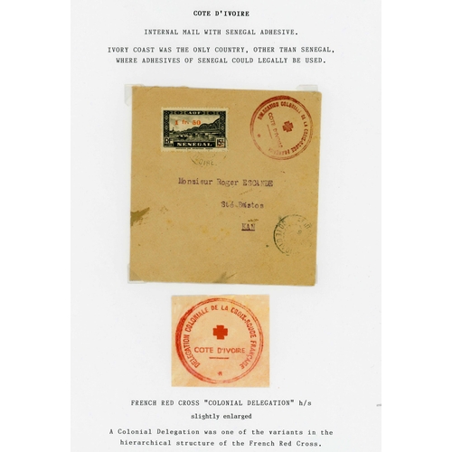 647 - WWII FRANCE & COLONIES RED CROSS POSTAL MESSAGE SCHEME - INCL. EXCEPTIONAL TOGO COVER: A superb coll... 