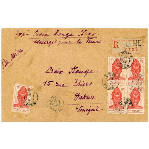 647 - WWII FRANCE & COLONIES RED CROSS POSTAL MESSAGE SCHEME - INCL. EXCEPTIONAL TOGO COVER: A superb coll... 