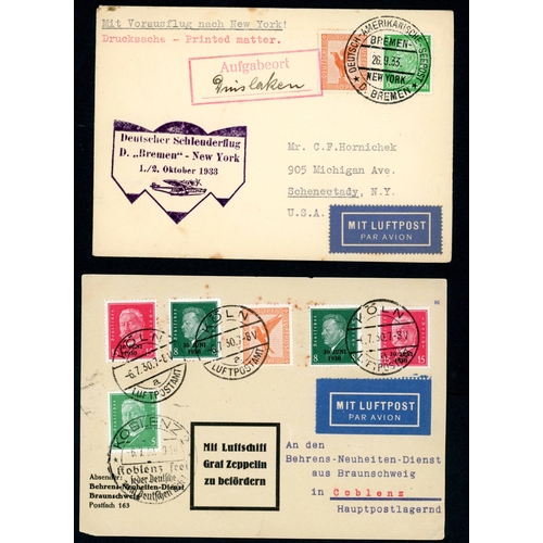 682 - 1930-35 'CATAPULT' COVERS: Selection of 12 different Air Mail covers, mostly to New York via ships 