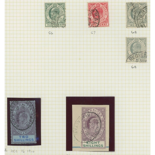 690 - KEVII FINE USED COLLECTION ON ALBUM LEAVES: Includes 1903 wmk. CA set to 4/- SG 46/53 (£585), 1904-0... 