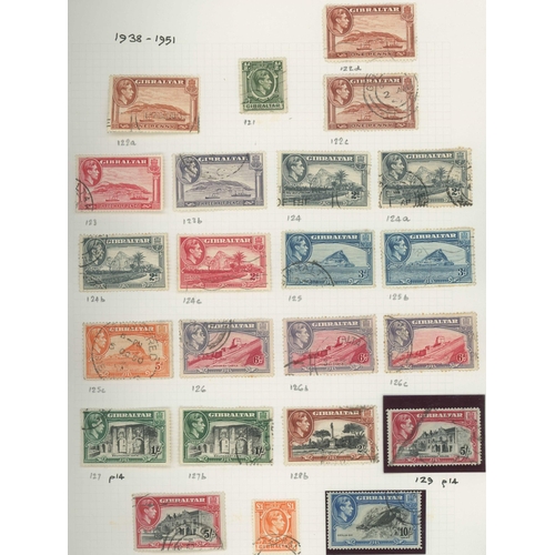 691 - KGV-QEII FINE USED COLLECTION ON ALBUM LEAVES: Ranges inc. KGV 1912-24 values to 1/-, noting block o... 