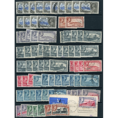 703 - KGV-QEII SELECTION ON STOCK SHEETS: Includes mint range of 1931-33 'Rock' set 1d to 3d, 1938-51 1d, ... 