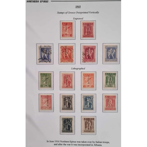 710 - EPIRUS, NORTHERN EPIRUS & SASENO, 1914-1941: Large binder with an attractive and informative present... 