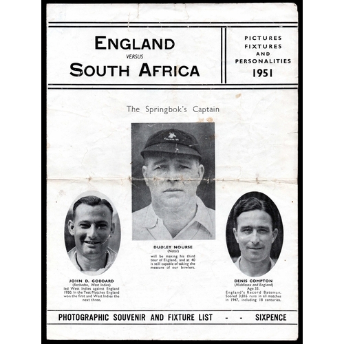 84 - CRICKET - TOURIST TEAMS TO ENGLAND BROCHURES:1948-66 An interesting selection of brochures issued fo... 