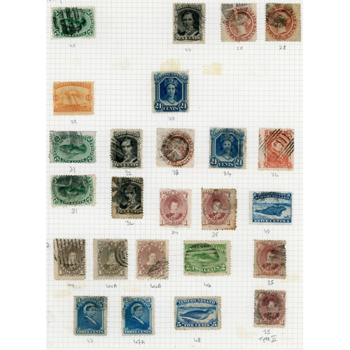 925 - NEWFOUNDLAND & OTHER PROVINCES: Mixed mint & used ranges on album leaves. Useful range of 1865-71 an... 