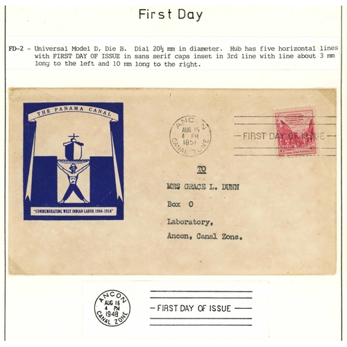 956 - CANAL ZONE - FIRST DAY COVERS: Three albums with the 1928-1970s collection of FDCs and other commemo... 